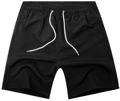 OSDUE Strandshorts badbyxor för barn, badbyxor pojke strand snabbtorkande badkläder ledig lättvikt badshorts med nätfoder för pojkar och tonåringar 3–14 år