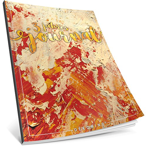Dékokind® 3 Jahres Journal: Ca. A4-Format, 190+ Seiten, Vintage Softcover • Dicker Jahreskalender, Tagebuch für Erwachsene, Kalenderbuch • ArtNr. 05 Feuerrot • Ideal als Geschenk