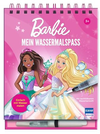 Mein Wassermalspaß - Barbie: Einfach mit Wasser malen - Barbie-Wassermalbuch mit 16 Bildern, die sich beim Kontakt mit Wasser bunt färben + viele ... mit nachfüllbarem Wassermalstift, ab 3 Jahren