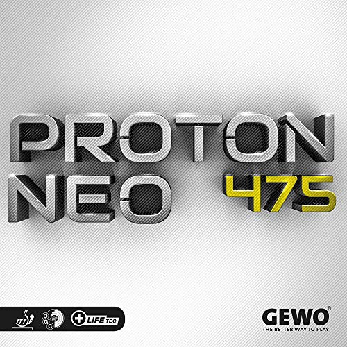 GEWO Proton Neo 475 Tischtennis Belag – spinfreudig & präzise mit DGC40+ Oberfläche – Hard+ Schwamm für kontrollierte Offensive – 2,2 mm – of