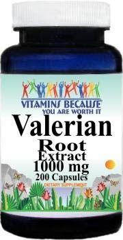 Vitamins Because Valerian Root Extract 1000mg 200 Capsules