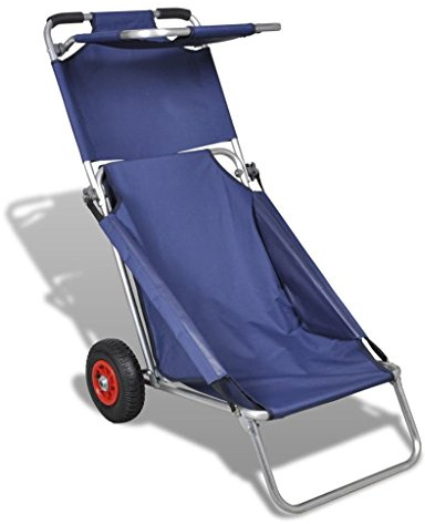 Chariot de Plage Pliable 80kg - Transportez Vos Affaires Facilement sur Toutes Les Terrains