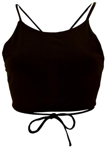 GURU SHOP Goa Psytrance bikinitopp, boho-topp, pixi topp, yogatop, knytband, damer, svart, 80A