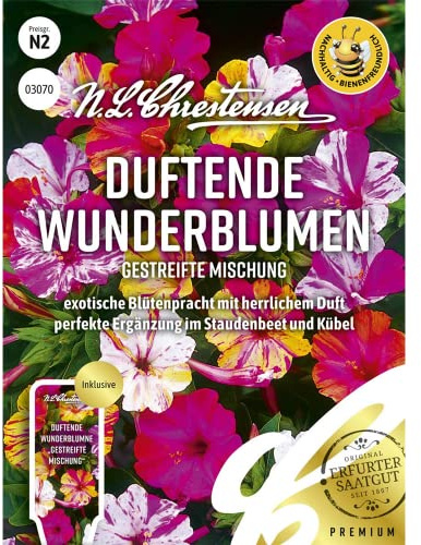 Duftende Wunderblume Gestreifte Mischung, exotische Blütenpracht mit herrlichem Duft, bienenfreundlich, Samen