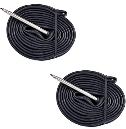 COPPIA 2 CAMERE D'ARIA 700 x 18 / 25C VALVOLA PRESTA FRANCESE 48 mm BICI BICICLETTA DA CORSA STRADA FIXED BIKE RUOTA COPERTONE