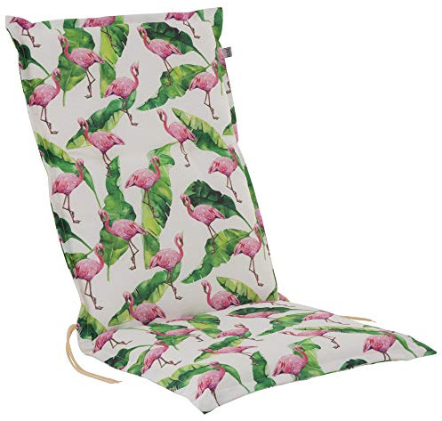 PATIO Stuhlauflage Niedriglehner Malaysia Niedrig 100 x 46 cm Sitzkissen mit Rückenlehne bunt Flaming