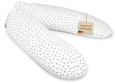 pic Bear Classic 190cm Stillkissen - hochwertiges Schwangerschaftskissen - (100% Jersey Baumwolle, Punkte-grau)