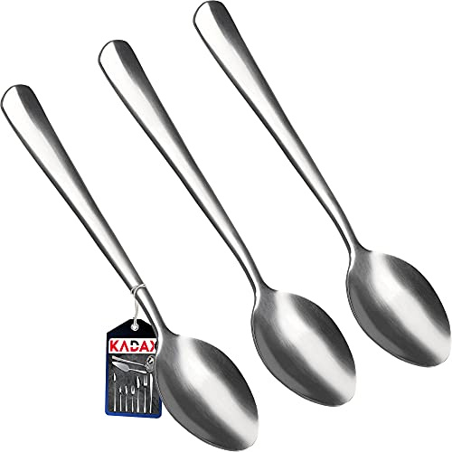 KADAX Stainless Steel Tea Spoon, Set of 3, Minimalist Mocha Spoon, Coffee Spoon, Cake Spoon, Dessert Spoon, Teaspoon Set, Universal Spoon (L: 12 cm, Silver)