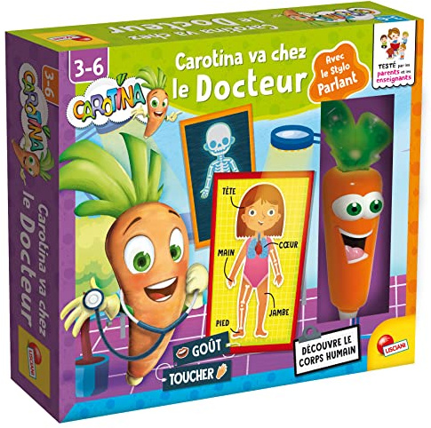 Lisciani - Carotina Va Chez Le Docteur - Stylo Parlant Lumineux - Jeu Éducatif Corps Humain - Apprendre Anatomie - Enfant 3 À 6 Ans - Idée Cadeau 3 Ans - Quiz Interactif