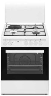 Cuisiniere mixte CONTINENTAL EDISON CECM60FCW - 3 feux gaz + 1 électrique - L59,8 x P61 xH83 cm - Blanc