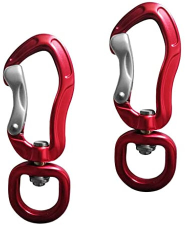 pistro Karabiner mit drehbarem Öse, zum Aufhängen, für Camping, Wandern, Angeln, Outdoor, ein rotes rundes Auge, 76 mm, 2 Stück
