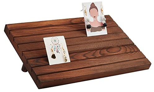 NBEADS Espositori per Orecchini in Legno A 7 Slot, Portacarte per Orecchini in Legno con 2 piolo Staccabile Espositore per Orecchini per Gioielli Organizzatore per La Vendita, 29x19x2cm