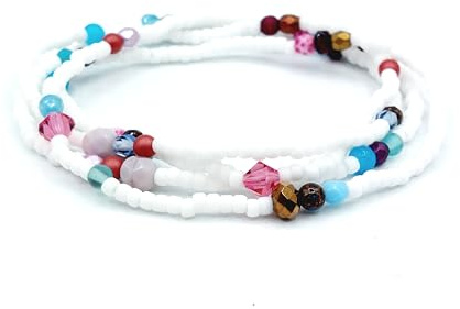 ARMBAND weiß handgefertigt Made in Germany Armband bunt pastell Ibiza Style