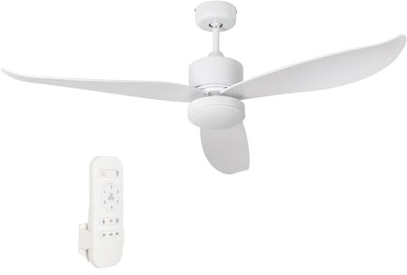 Jata JVTE4231 - Ventilador de Techo con Luz. 6 velocidades. Con mando a distancia. Programable. Bajo consumo. Muy silencioso. Uso: invierno/verano