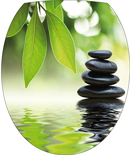 Stickers WC Galet reflet Zen - Stickers autocollant abattant WC 35x42 cm - 242