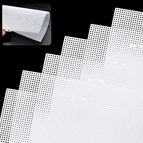 LYLIDIA 6 Stück Plastic Canvas Sheets 7CT 7 Count Kunststoff Netzblätter Leinwand Pad Kreuzstich Netzgewebe Knoten Segeltuch Kunststoffgitter DIY Taschenzubehör für Bastel und Nähprojekte