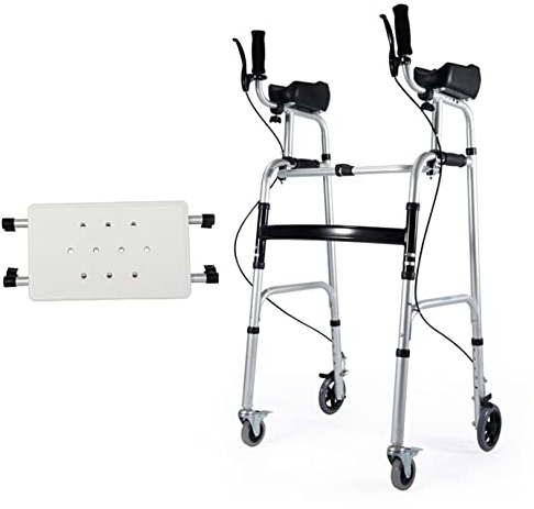 Faltbarer 4-Rad-Gehwagen mit feststellbaren Bremsen, Mobilitätshilfe, leicht zu manövrieren und höhenverstellbar, Krücken für ältere und behinderte Benutzer