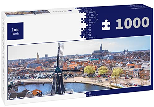Lais Puzzle Luftaufnahme der Windmühle in Haarlem, Niederlande, Panorama 1000 Teile Panorama