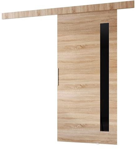 MINIO go for it - Schiebetür Komplettset CLEAN G Schiebetüren 86 cm Breit | Wandmontage, Schiebetürsystem, Zimmertüren - Sonoma Eiche