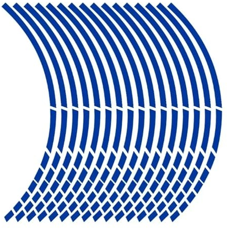 Motorrad Rad Reifen Aufkleber Streifen Reflektierende Felgenband Aufkleber Streifen Moto Auto Dekoration Zubehör 17-18 Zoll Neue (Color : 18PCS-blue)