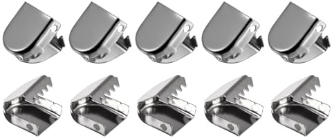 DTGN Clip per Estremità di Lacci - 30 Pezzi - 10mmx9mm(LxW) - Adatti a Diverse Scarpe - Clip per Lacci Elastici in Acciaio Inossidabile - Grigio Scuro Lucido