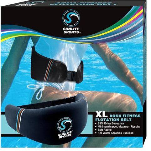 Sunlite Sports AquaFitness Deluxe Flotation Swimming Belt - Water Aerobics Equipment for Pool, Low-Impact Workout