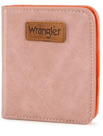 Montana West X Wrangler Womens Wallet Small Pink Mini Wallet Card Cases Money Organizer for Female Ladies with Rfid Lining and A Coin Purse