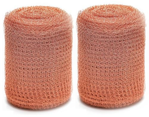 Kellegour 2 Rolle Reines Kupfernetz,12.7cmx6m Kupfernetz Schneckenzaun,Schneckenzaun Kupfergeflecht,Kupferdraht Gartennetze,für Gartenschutzpflanzen und zur Abwehr von Gewürm