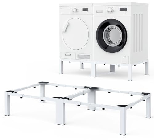 MATALDE Adjustable Washer Dryer Pedestal - Heavy Duty & Universal Washer Pedestal & Washing Machine Stand Fit (40.9-66.14L × 20.47-33.07W ×12.6H inch) - Compatible with Front Load Washers & Dryers