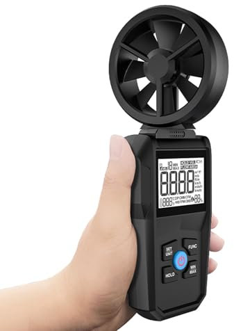 Digital Anemometer, Wind Speed Meter with LCD Display, Handheld Anemometer for Wind Energy Meteorology Industry Navigation