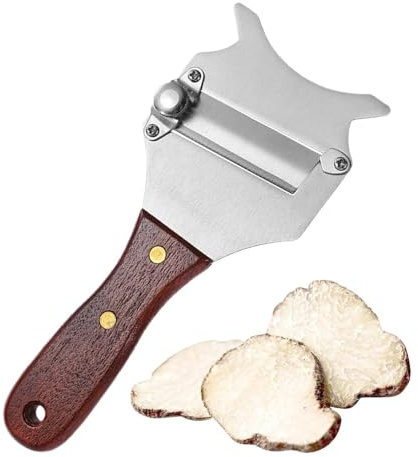 Slicer tartufo di formaggio - rasoio in acciaio inossidabile regolabile con manico in legno | Cutter alimentare multiuso per formaggio, cioccolato, tartufo, funghi, verdure, strumento per la grattugia