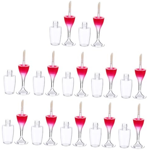 LIFKOME 24pièces Lot de Flacons de Gloss Vide Forme de Verre à Vin pour Cosmétique
