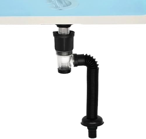 Pruojhw Scarico per lavabo da bagno, sifone e impermeabile, flessibile, espandibile per WC, cucina, vasca da bagno