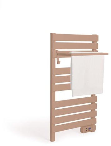 CREATE / Warm Towel 500 W/Radiatore Elettrico da Bagno Moka con ripiano, 96,9 x 55 x 5 cm, termostato, Basso consumo