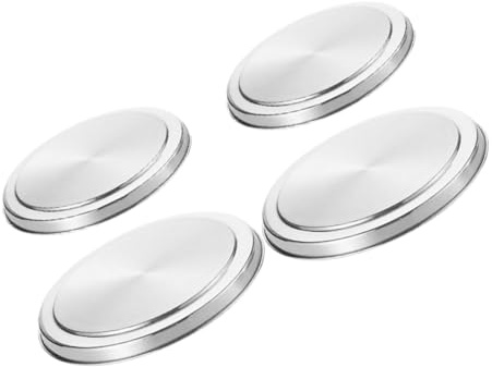 ARTSEWPLY Lot de 4 Couvercles de Brûleur en Acier Inoxydable Argenté Ronds 2 Grandes et 2 Petites Tailles Protection pour Plaque de Cuisson à Gaz et Cuisinière Électrique Accessoire la