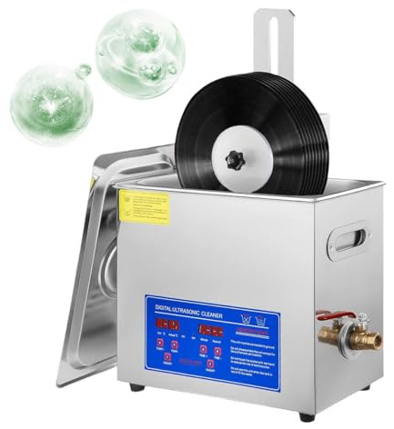 LHUITUI Ultrasonic Vinyl Disc Cleaning Machine, Vinyl Disc Cleaner Kit, Vinyl Record Cleaning System, 720°/Min Rotation Speed, Noise Reduction, Deep Cleaning, for Commercial, Private and Home Use