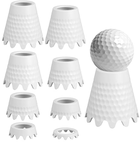 8pcs Golf Simulator Tees, 8 Size 0.4-2in/1-5cm Height Durable Plastic Golf Mat Tees for Indoor Outdoor Simulator Practice Training Gifts Supplies Accessories (White)