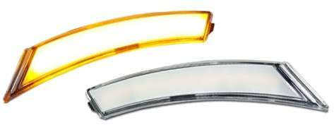 Intermitentes Laterales Para Pontiac Para Solstice Para Saturn Para Sky 2006-2010 Lente Full LED Luces Posición Laterales Delanteras Pasos Rueda Auto Intermitente lateral(Clear Lens Amber)