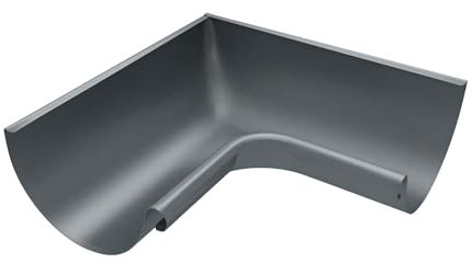 ZAMBELLI Angolo di grondaia 90 gradi (angolo interno) zincato 125cm antracite Angolo di grondaia con bordo interno per grondaia semicircolare, senza saldatura