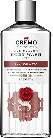Cremo Bourbon and Oak Body Wash, Men's Shower Gel for Body Skin Care, Rich Lathering and Moisturising, 473 ml