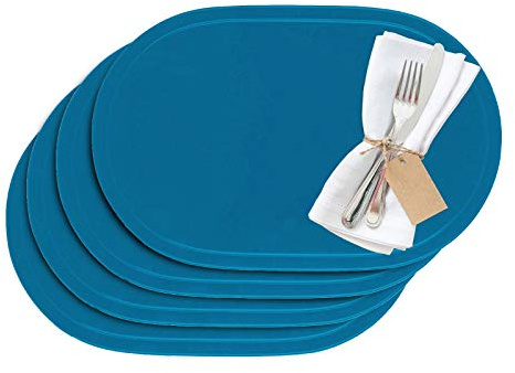 Westmark Tischsets/Platzsets, 4 Stück, 45,5 x 29 cm, Vinyl, Blau/Hellblau, Saleen Edition: Fun