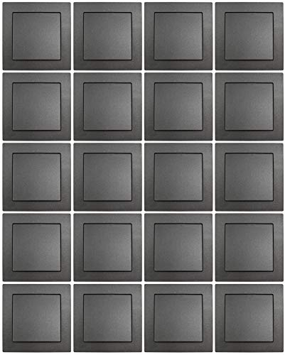 McPower Wechselschalter Flair 20er-Pack inkl. Rahmen | 250V~/10A | Steckanschluss | Unterputz | 80x80mm | Modernes Design | IP20