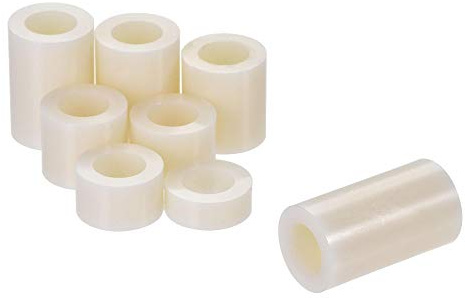 sourcing map 80Stk 8 Größen ABS Runde Abstandhalter ID 8,2mm OD 14mm | Unterlegscheiben Sortiment Kit, Kunststoffabstandhalter, für M8 Schrauben, 5mm 8mm 10mm 12mm 15mm 18mm 20mm 25mm
