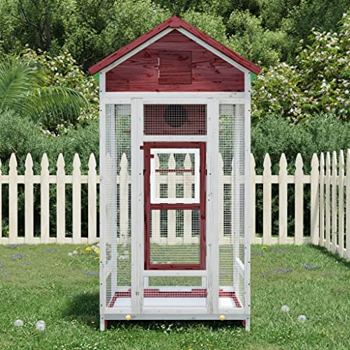Chaduof Voliere Mokka 91,5x53x170 cm Massivholz Kiefer, Vogelkäfig, Rattenkäfig, Wellensittich Käfig, Nagerkäfig, Papageienkäfig, Vogel Käfig, Hamsterkäfig - 172254