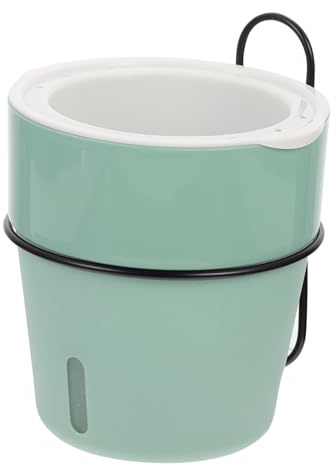 ibasenice Maceta de Pared Autorriego con Depósito de Agua Plástico Duradero para Suculentas y Flores Diseño Práctico para Interior y Exterior con Soporte Metálico y Gancho