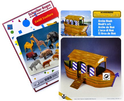 Kartonmodellbau - Arche Noah mit 12 Tieren