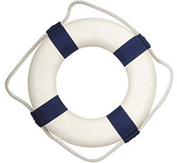 Blau Weiss, Rettungsring Deko, 50cm, kein Aufdruck