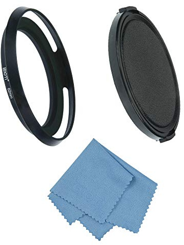 SIOTI Paraluce da 62 mm, trattamento anti-riflesso opaco ossidante, in lega di alluminio, con 1 copriobiettivo da 77 mm, compatibile con obiettivi Sony/Canon/Nikon/Fuji ecc. > 24 mm