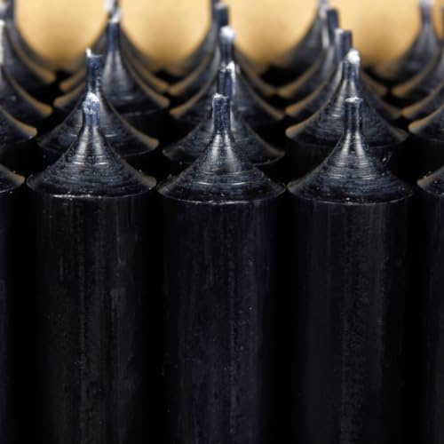 Bütic GmbH Stabkerzen durchgefärbt 100mm x Ø 22mm, Kerzen hochgereinigt, Brenndauer 4h, geruchsneutral, rußarm mit rückstandsfreiem Abbrand, Farbe:Schwarz, Set mit:8 Stück