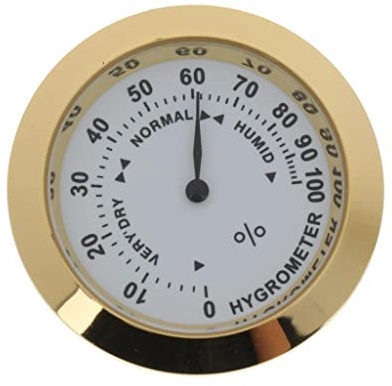 KESOTO Round Indoor/Outdoor Guitar Violin Hygrometer Humidity Humidity Meter For Guitar Violin Case Golden